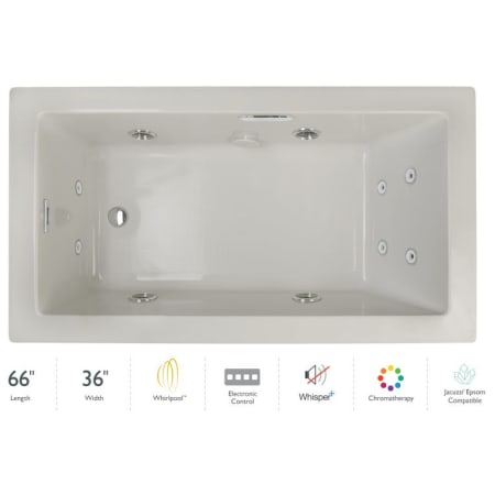 A large image of the Jacuzzi ELL6636WRL4CP Oyster / Chrome Trim