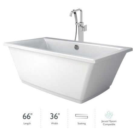 A large image of the Jacuzzi HEB6636BCXXXX White / Chrome Tub Filler