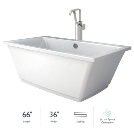 A large image of the Jacuzzi HEN6636BCXXXX White / Brushed Nickel Tub Filler