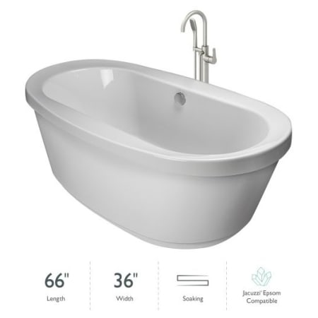 A large image of the Jacuzzi INN6636BCXXXX White / Brushed Nickel Tub Filler