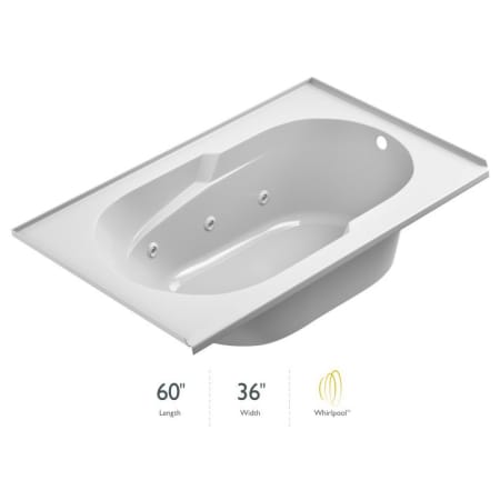 A large image of the Jacuzzi J2T6036 WRL 1XX White