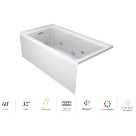 A large image of the Jacuzzi LNS6030WLR2CP White / Chrome Trim