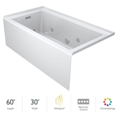 A large image of the Jacuzzi LNS6030WRL2CH White / Chrome Trim