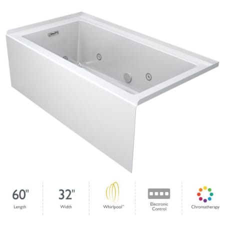 A large image of the Jacuzzi LNS6032WRL2CH White / Chrome Trim