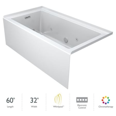 A large image of the Jacuzzi LNS6032WRL2CH White / White Trim