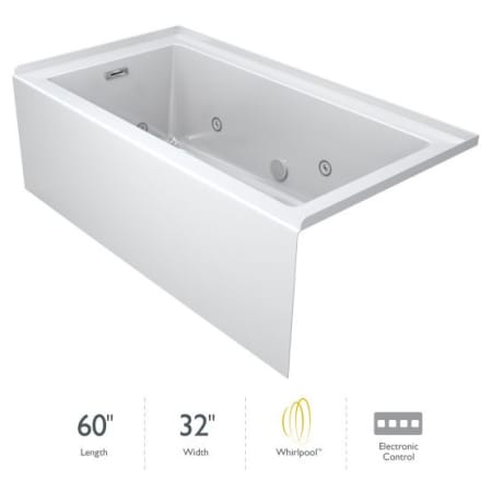 A large image of the Jacuzzi LNS6032WRL2HX White / Chrome Trim