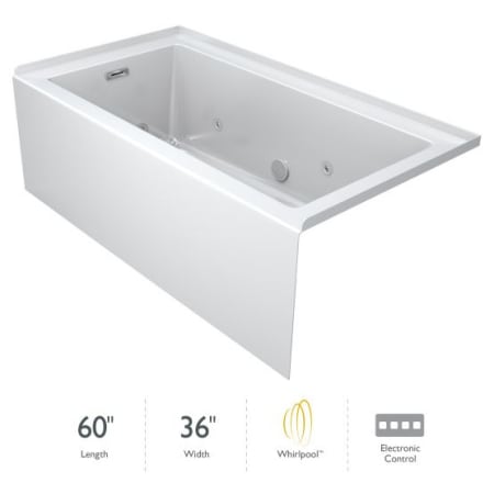 A large image of the Jacuzzi LNS6036WRL2HX White / Chrome Trim