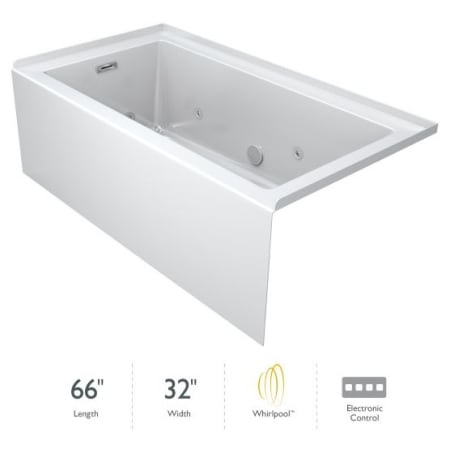 A large image of the Jacuzzi LNS6632 WLR 2HX White / White Trim