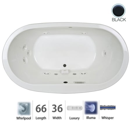 A large image of the Jacuzzi MIO6636WCR4IW Black