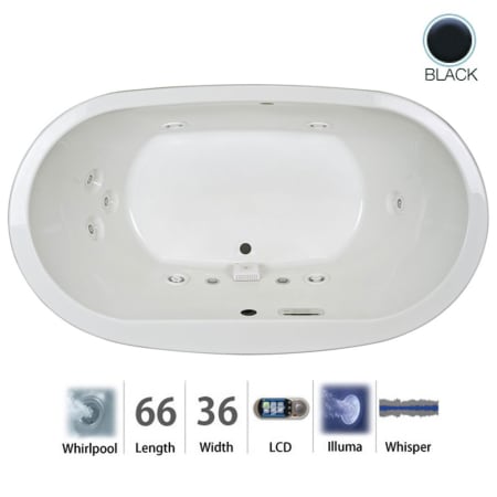 A large image of the Jacuzzi MIO6636WCR5IW Black