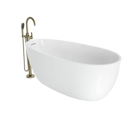 A large image of the Jacuzzi SR6732BUXXXX White / White Drain / Brushed Bronze Faucet