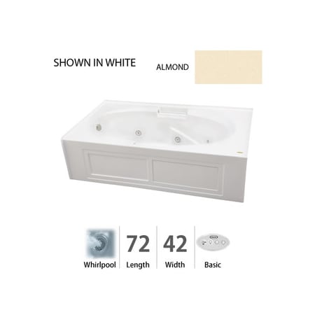 A large image of the Jacuzzi MJS7242 WLR 2CH Almond