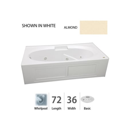 A large image of the Jacuzzi NVS7236 WLR 2CH Almond