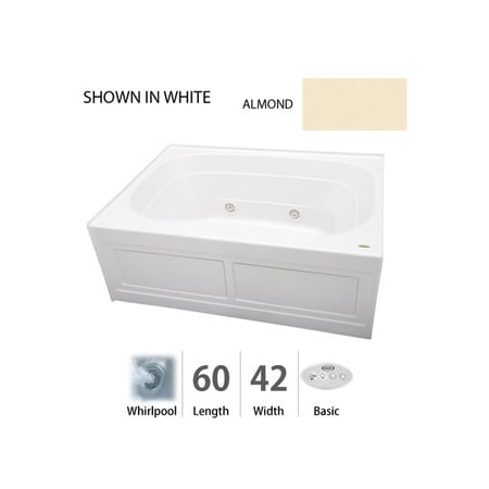 A large image of the Jacuzzi SGS6042 WCF 2HX Almond