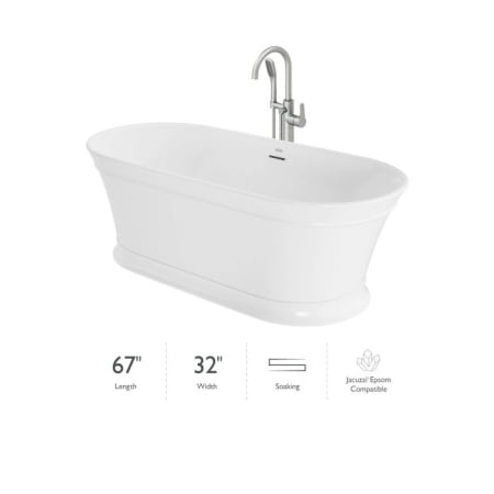 A large image of the Jacuzzi LD6731BCXXXX White / White Trim / Brushed Nickel Filler