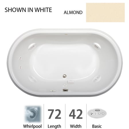 A large image of the Jacuzzi LUN7242 WCL 2CH Almond
