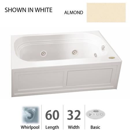 A large image of the Jacuzzi LXS6032 WLR 2CH Almond