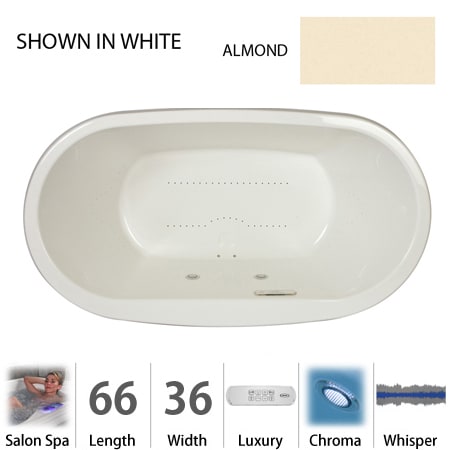 A large image of the Jacuzzi MIO6636 CCR 4CW Almond