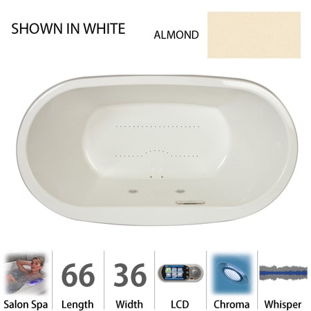 A large image of the Jacuzzi MIO6636 CCR 5CW Almond