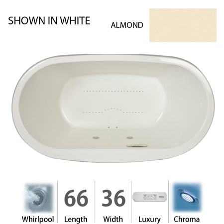 A large image of the Jacuzzi MIO6636 WCR 4CH Almond