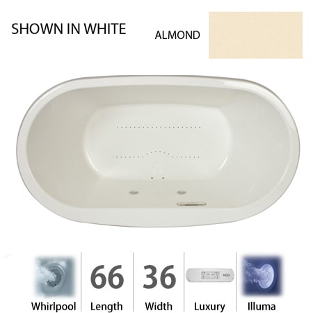 A large image of the Jacuzzi MIO6636 WCR 4IH Almond