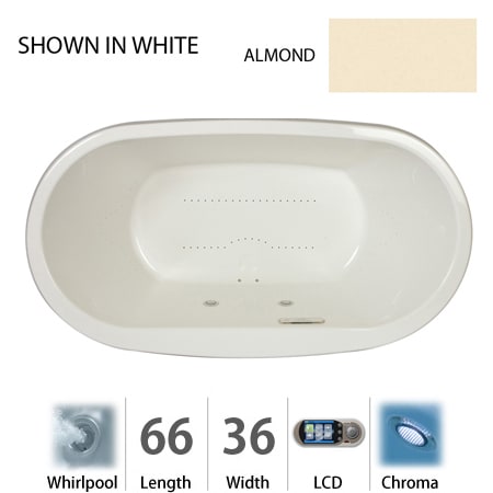 A large image of the Jacuzzi MIO6636 WCR 5CH Almond