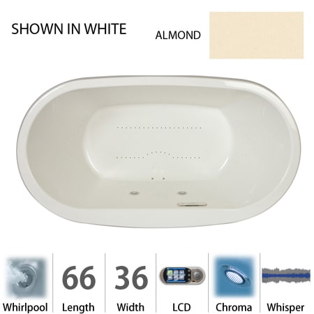 A large image of the Jacuzzi MIO6636 WCR 5CW Almond