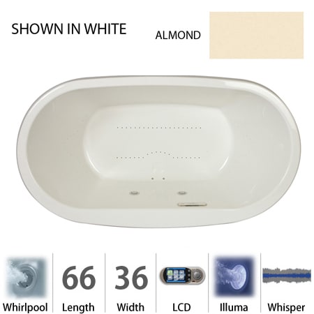 A large image of the Jacuzzi MIO6636 WCR 5IW Almond