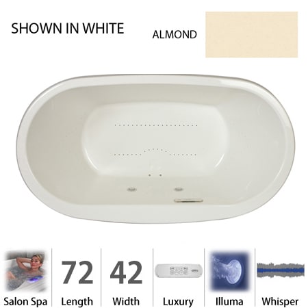 A large image of the Jacuzzi MIO7242 CCR 4IW Almond