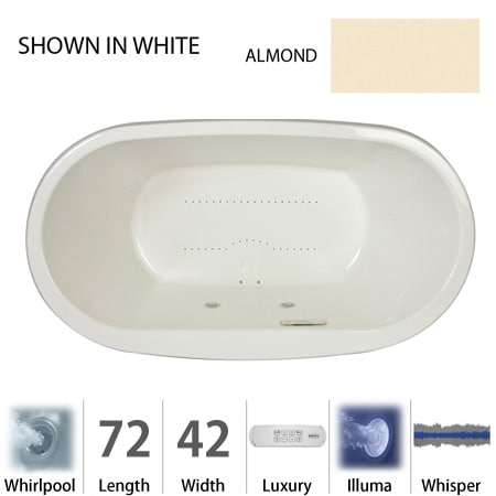 A large image of the Jacuzzi MIO7242 WCR 4IW Almond