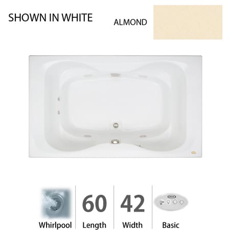 A large image of the Jacuzzi MIT6042 WCL 2CH Almond