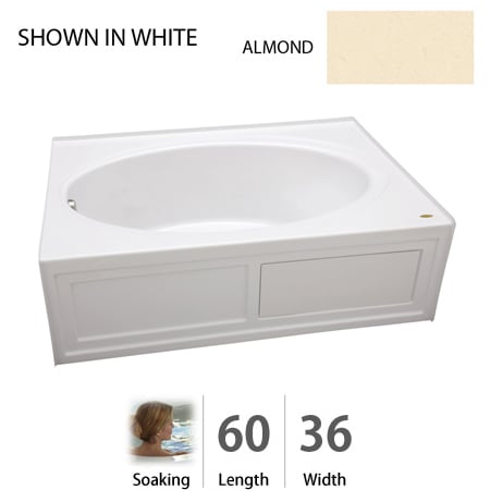 A large image of the Jacuzzi NVS6036 BRX XXX Almond