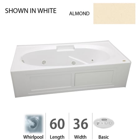 A large image of the Jacuzzi NVS6036 WRL 2XX Almond