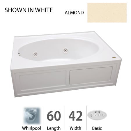 A large image of the Jacuzzi NVS6042 WLR 2XX Almond