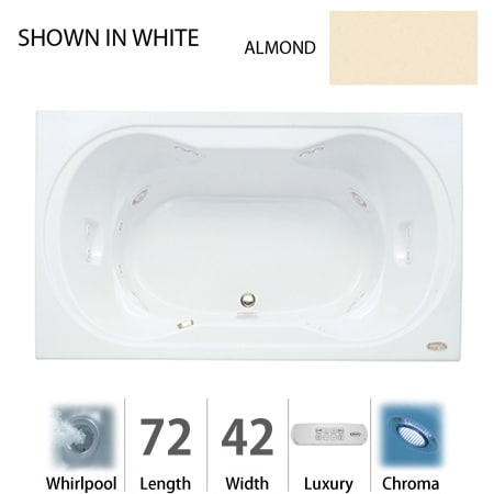 A large image of the Jacuzzi REA7242 WCR 4CH Almond