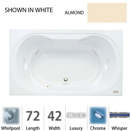 A large image of the Jacuzzi REA7242 WCR 4CW Almond