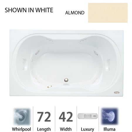 A large image of the Jacuzzi REA7242 WCR 4IH Almond