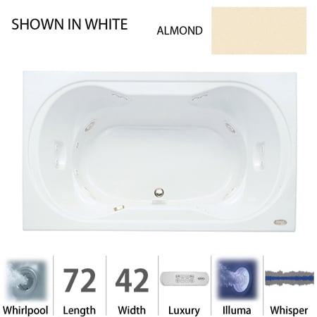 A large image of the Jacuzzi REA7242 WCR 4IW Almond