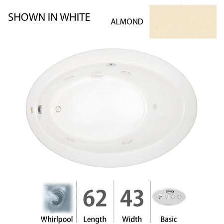 A large image of the Jacuzzi RIV6243 WLR 2XX Almond