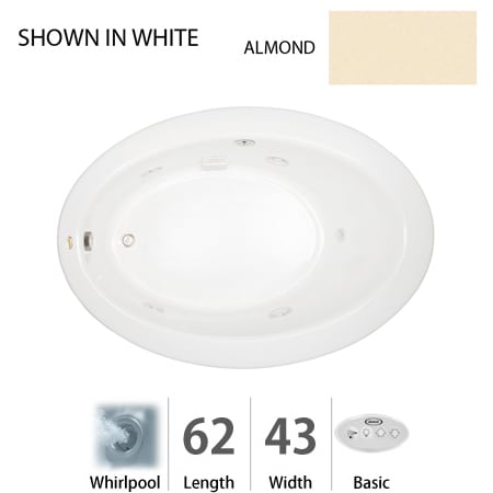 A large image of the Jacuzzi RIV6243 WRL 2CH Almond