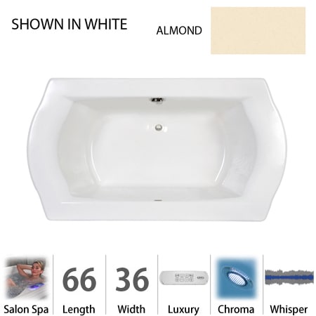 A large image of the Jacuzzi SAL6636 CCR 4CW Almond