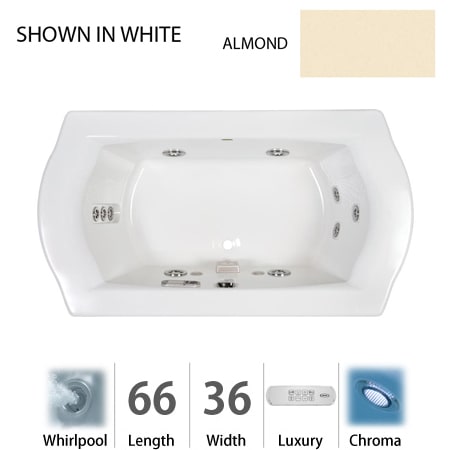 A large image of the Jacuzzi SAL6636 WCR 4CH Almond