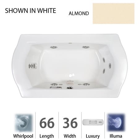 A large image of the Jacuzzi SAL6636 WCR 4IH Almond