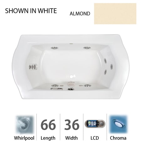 A large image of the Jacuzzi SAL6636 WCR 5CH Almond