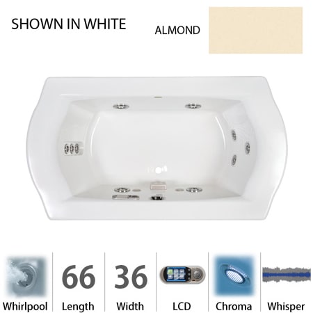 A large image of the Jacuzzi SAL6636 WCR 5CW Almond