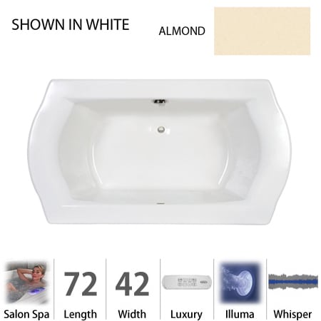 A large image of the Jacuzzi SAL7242 CCR 4IW Almond