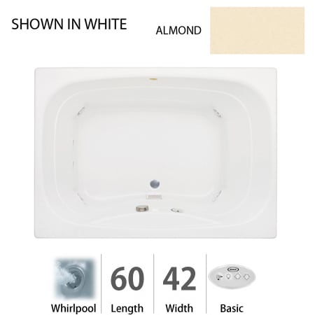 A large image of the Jacuzzi SIG6042 WCL 2CH Almond
