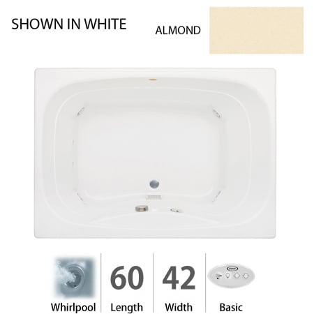 A large image of the Jacuzzi SIG6042 WCL 2XX Almond