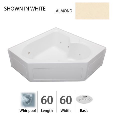 A large image of the Jacuzzi TRS6060 WCR 2CH Almond