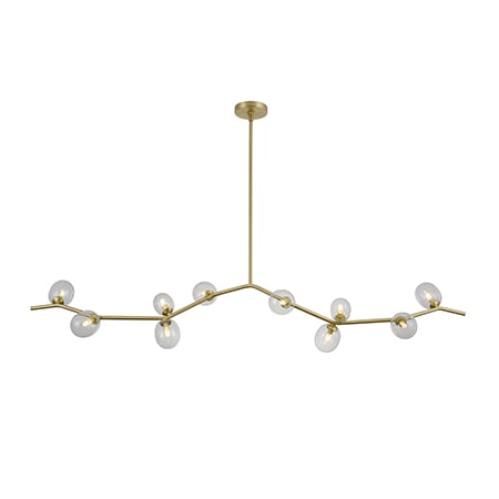A large image of the James Allan ACH42613 Brushed Brass / Clear Glass